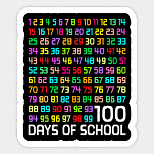 100Th Day Of School Teacher Kids 100 Days Math Numbers Sticker